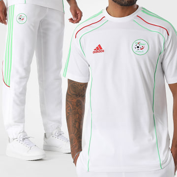 Adidas Sportswear - Ensemble Tee Shirt Et Pantalon Jogging A Bandes Algérie JE5345 JE5342 Blanc